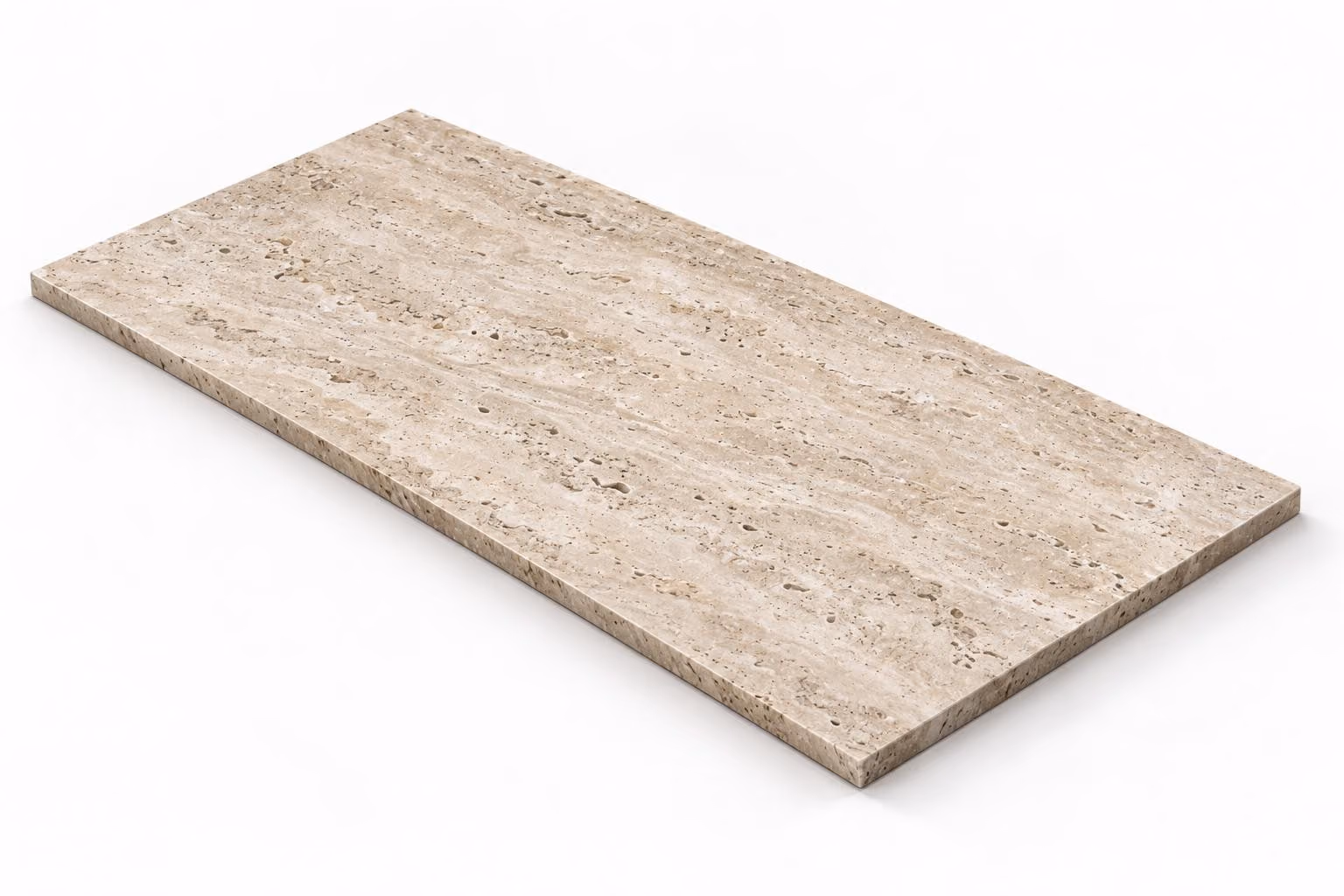 Travertino Puebla — Fiorito — Pulido mate — 1 cm — 120x60 — Placa