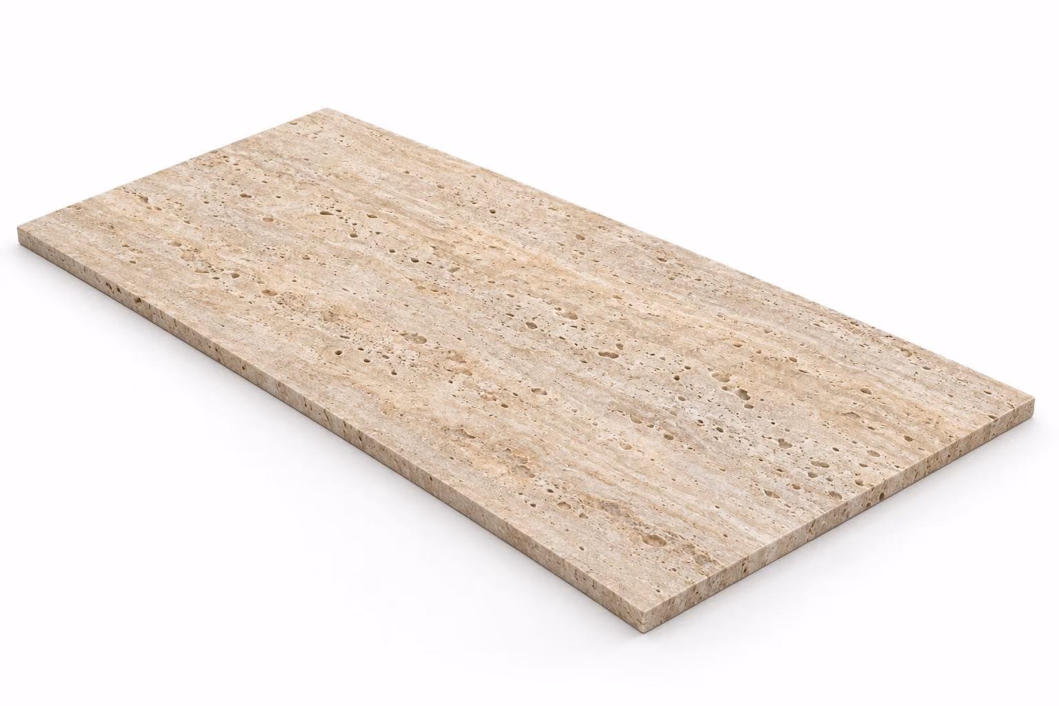 Travertino Puebla — Fiorito — Cepillado — 1 cm — 120x60 — Placa