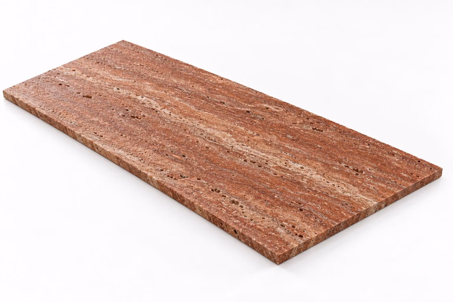 Travertino rojo — Veta — Martelinado — 1 cm — 120x60 — Placa