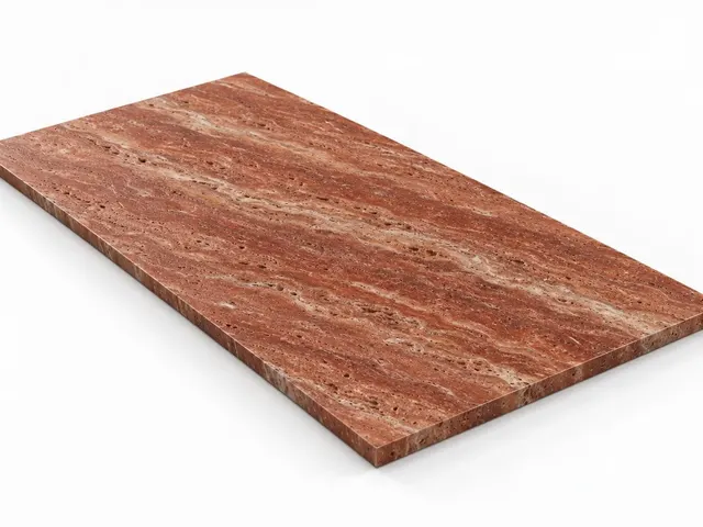 Travertino rojo — Veta — Century (al trapo) — 1 cm — 120x60 — Placa