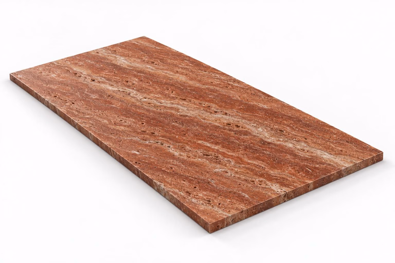 Travertino rojo — Veta — Century (al trapo) — 1 cm — 120x60 — Placa