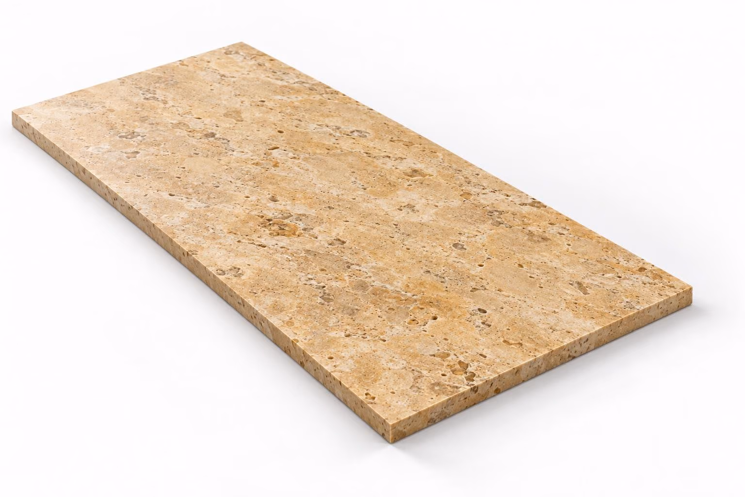 Travertino amarillo — Fiorito — Pulido mate — 1 cm — 120x60 — Placa