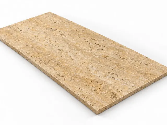 Travertino amarillo — Fiorito — Cepillado — 1 cm — 120x60 — Placa