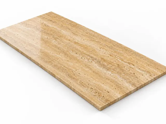 Travertino amarillo — Veta — Pulido mate — 1 cm — 120x60 — Placa