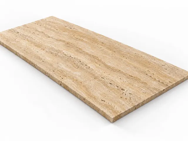 Travertino amarillo — Veta — Cepillado — 1 cm — 120x60 — Placa