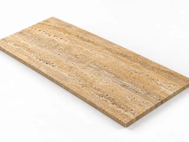Travertino amarillo — Veta — Martelinado — 1 cm — 120x60 — Placa