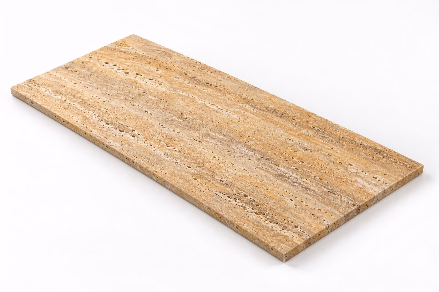 Travertino amarillo — Veta — Martelinado — 1 cm — 120x60 — Placa
