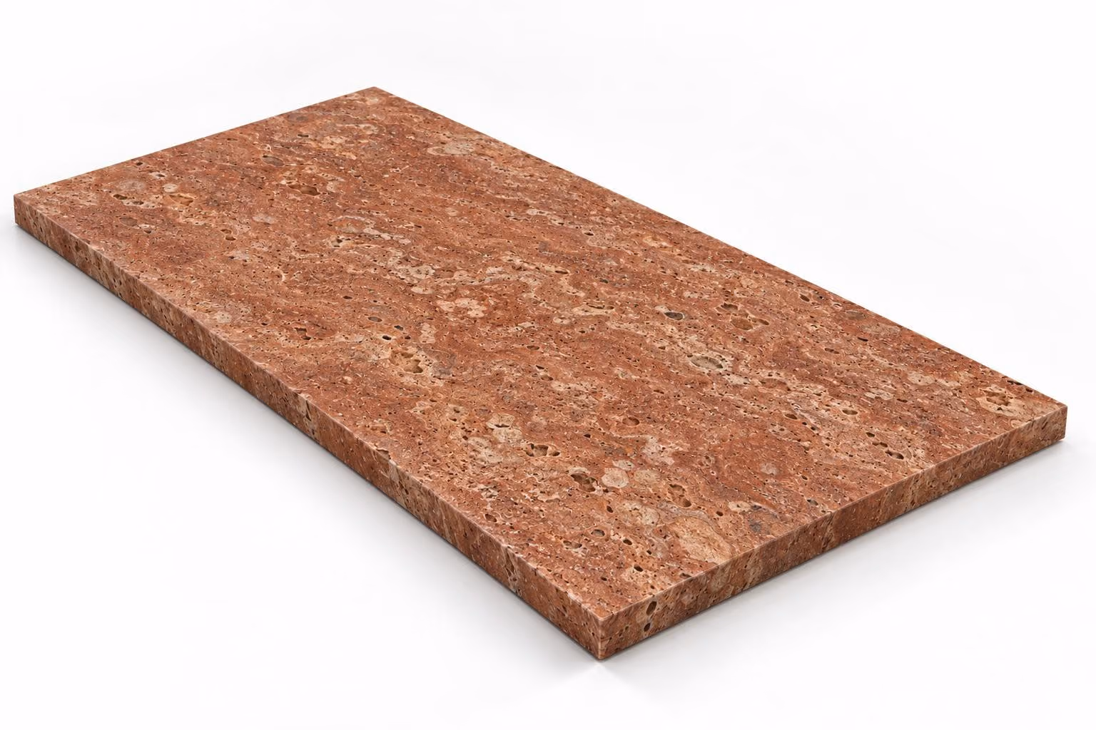 Travertino rojo — Fiorito — Sanblasteado — 2 cm — 120x60 — Placa