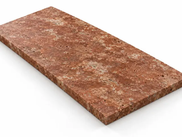 Travertino rojo — Fiorito — Martelinado — 2 cm — 120x60 — Placa
