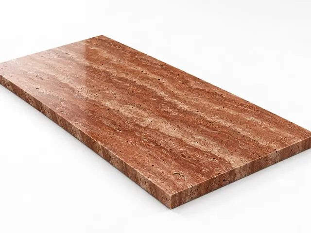 Travertino rojo — Veta — Pulido/mate — 2 cm — 120x60 — Placa
