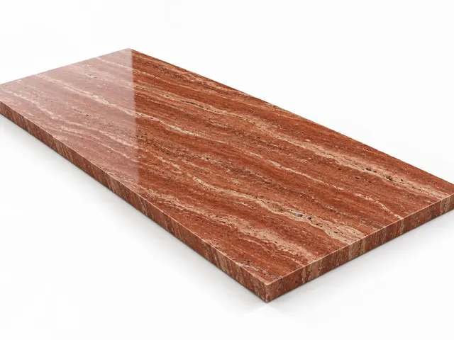 Travertino rojo — Veta — Pulido/brillado — 2 cm — 120x60 — Placa