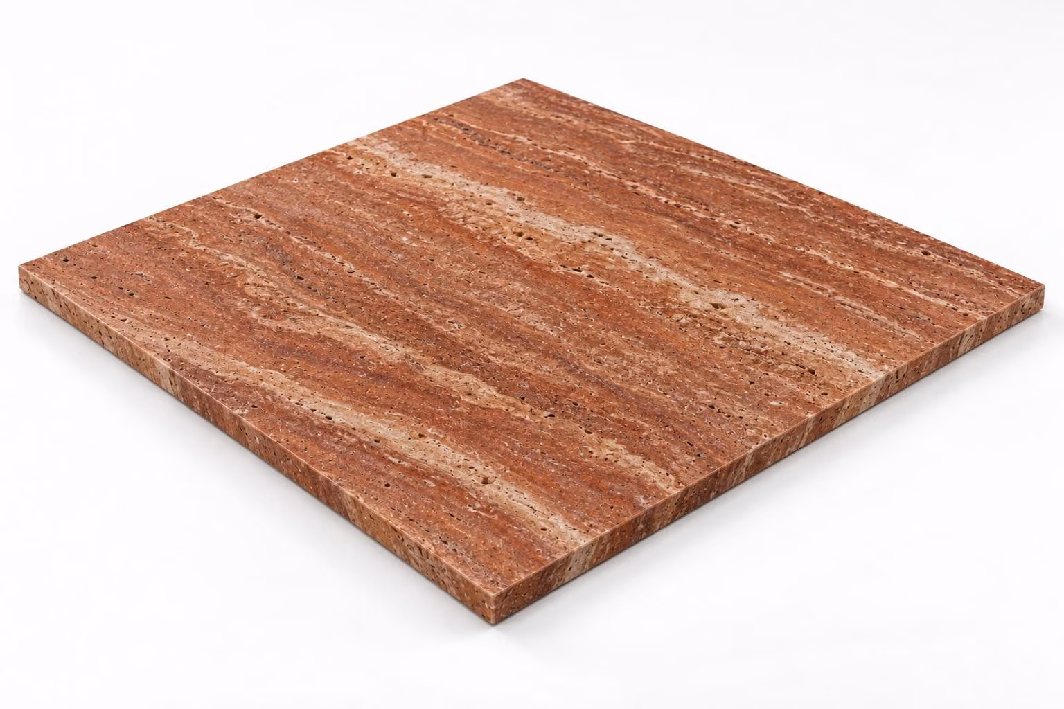 Travertino rojo — Veta — Century (al trapo) — 1 cm — 60x60 — Placa