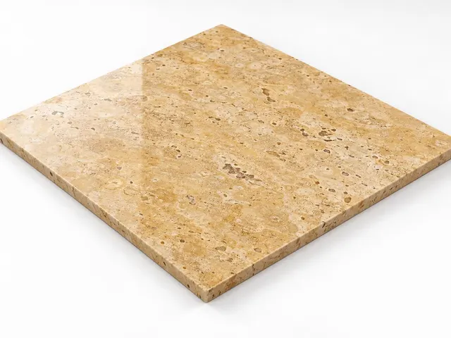 Travertino amarillo — Fiorito — Pulido/brillado — 1 cm — 60x60 — Placa