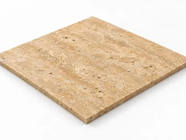 Travertino amarillo — Fiorito — Cepillado — 1 cm — 60x60 — Placa