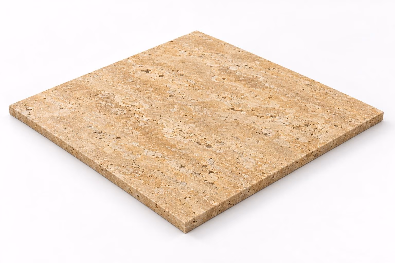 Travertino amarillo — Fiorito — Cepillado — 1 cm — 60x60 — Placa