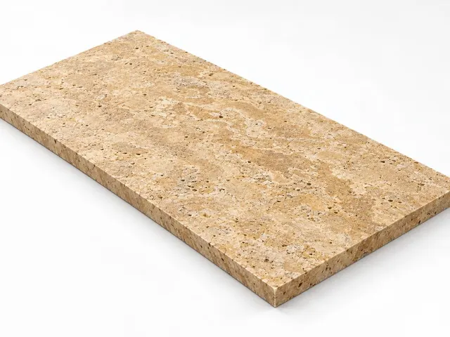 Travertino amarillo — Fiorito — Martelinado — 2 cm — 120x60 — Placa