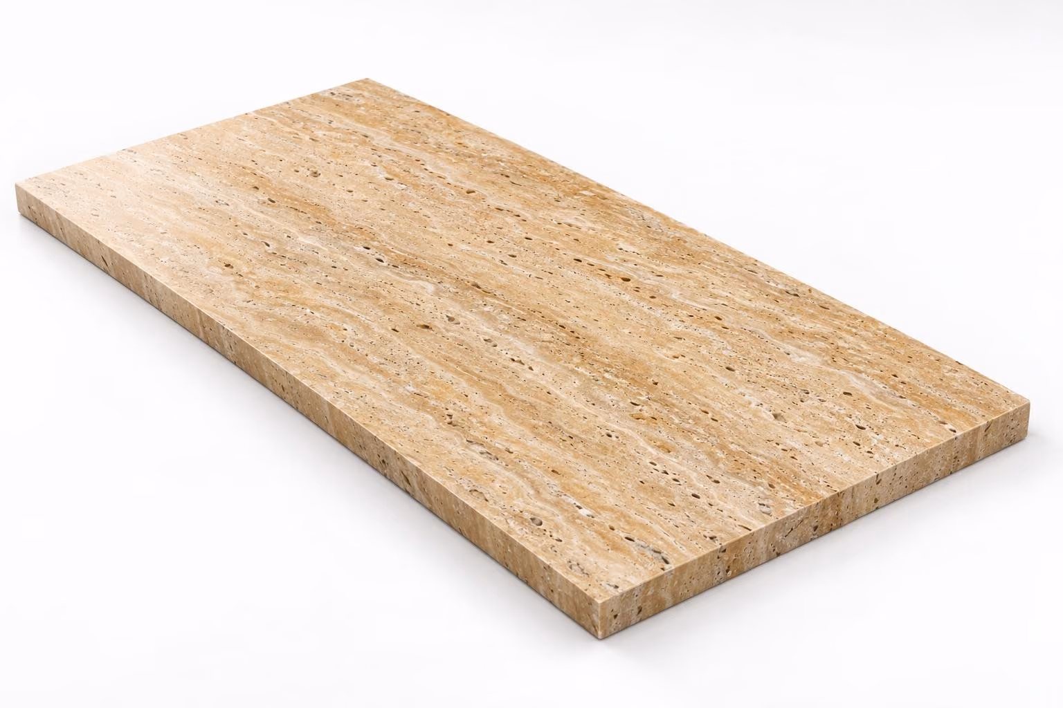 Travertino amarillo — Veta — Pulido/mate — 2 cm — 120x60 — Placa