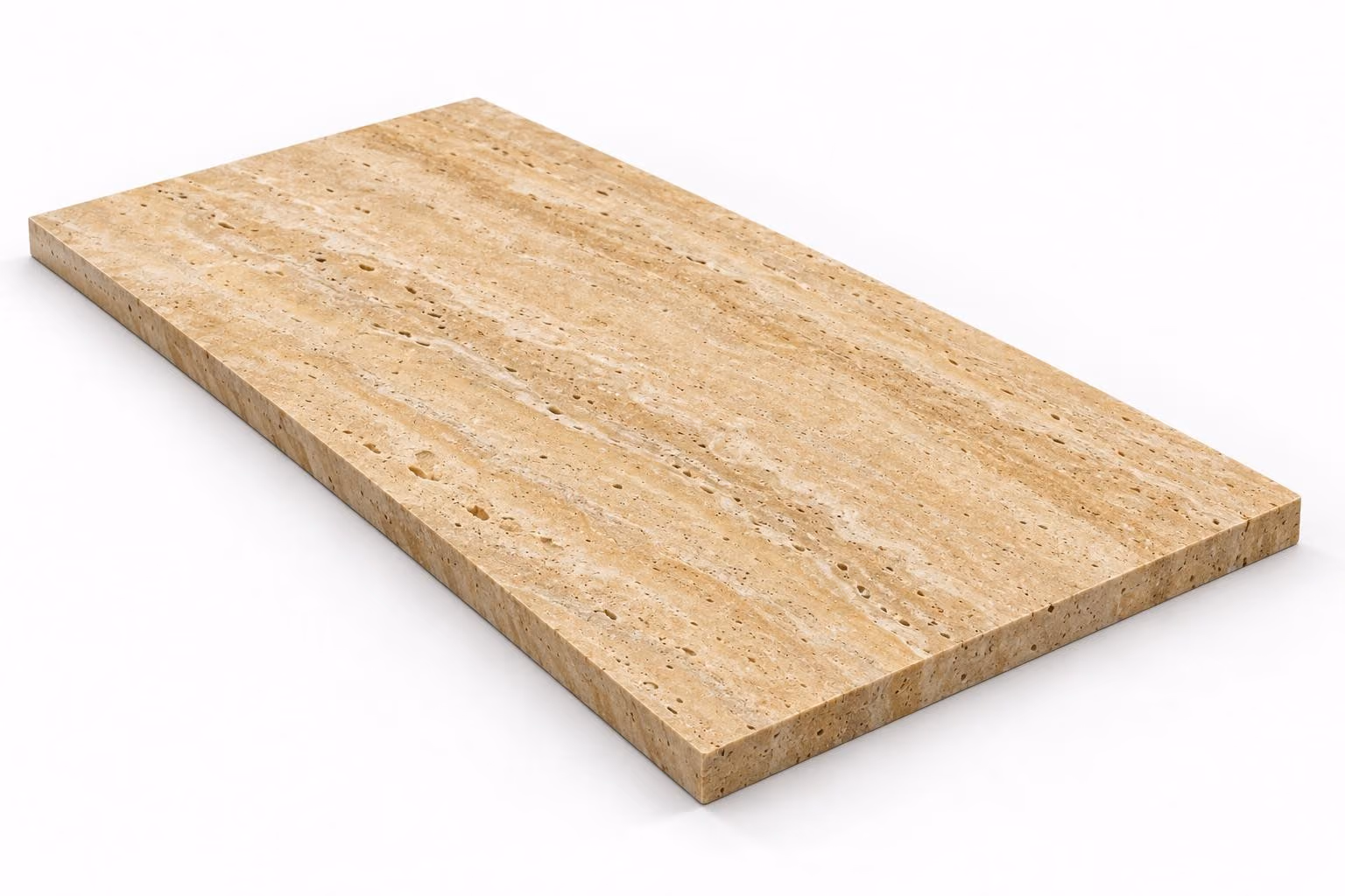 Travertino amarillo — Veta — Sanblasteado — 2 cm — 120x60 — Placa