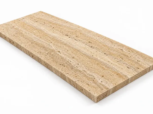 Travertino amarillo — Veta — Martelinado — 2 cm — 120x60 — Placa